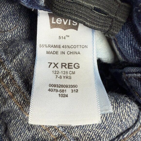 Levis 514 Jeans Boy's Size 7-8 Blue Straight Fit Classic Cotton Blend Denim - Picture 5 of 8